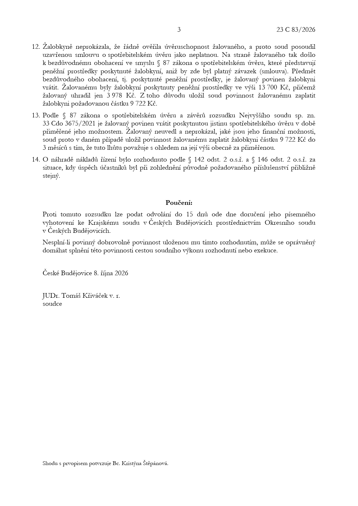 Anonymizované soudní rozhodnutí, strana 3 z 5
