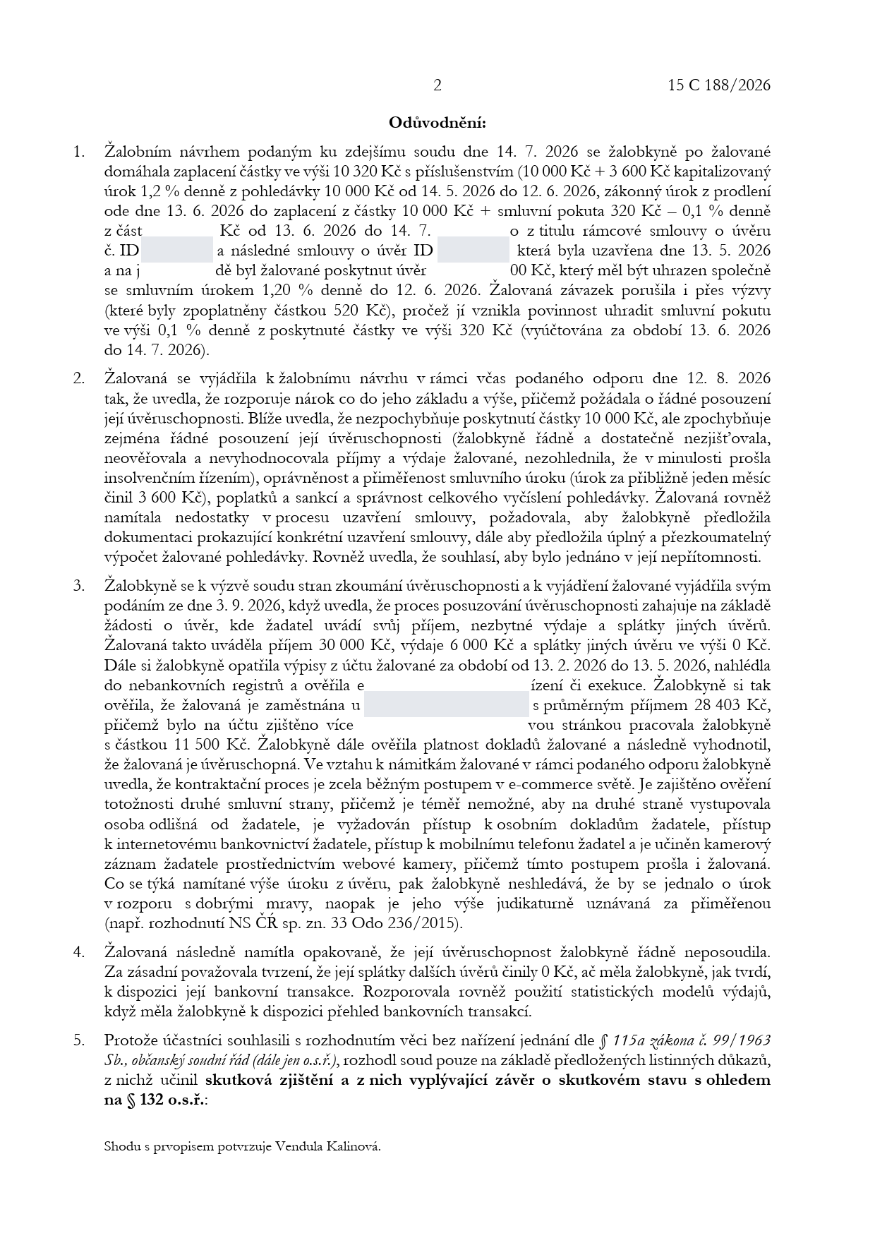 Anonymizované soudní rozhodnutí, strana 2 z 4